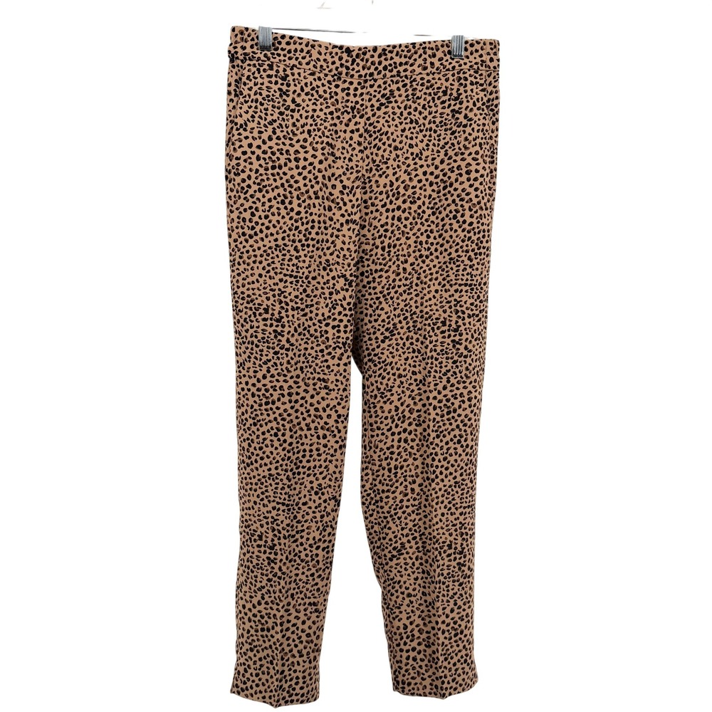 J.Crew Jamie Pant Women Size 6 Leopard Animal Print Pull On Trousers Brown Black
